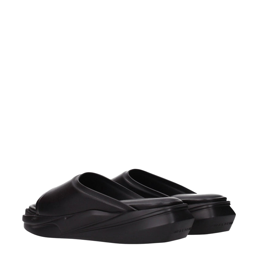 Alyx Black Leather Slippers - HOLLIN STUDIO
