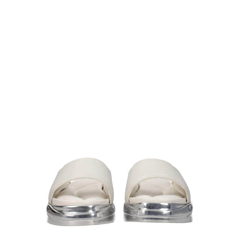 Alyx Gray Leather Slippers - HOLLIN STUDIO