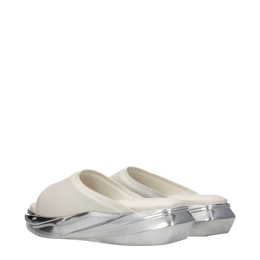 Alyx Gray Leather Slippers - HOLLIN STUDIO