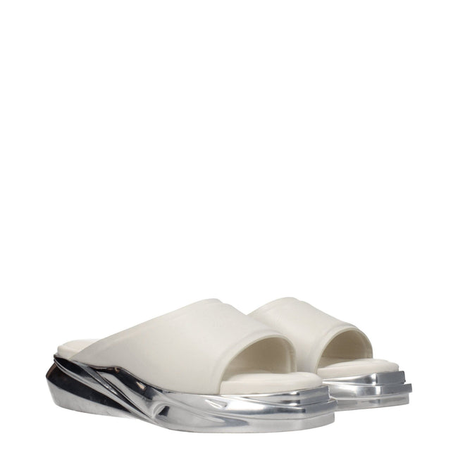 Alyx Gray Leather Slippers - HOLLIN STUDIO