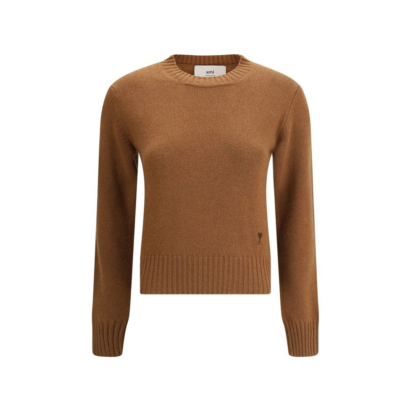 Ami Paris Brown Cashmere Sweatshirt - HOLLIN STUDIO