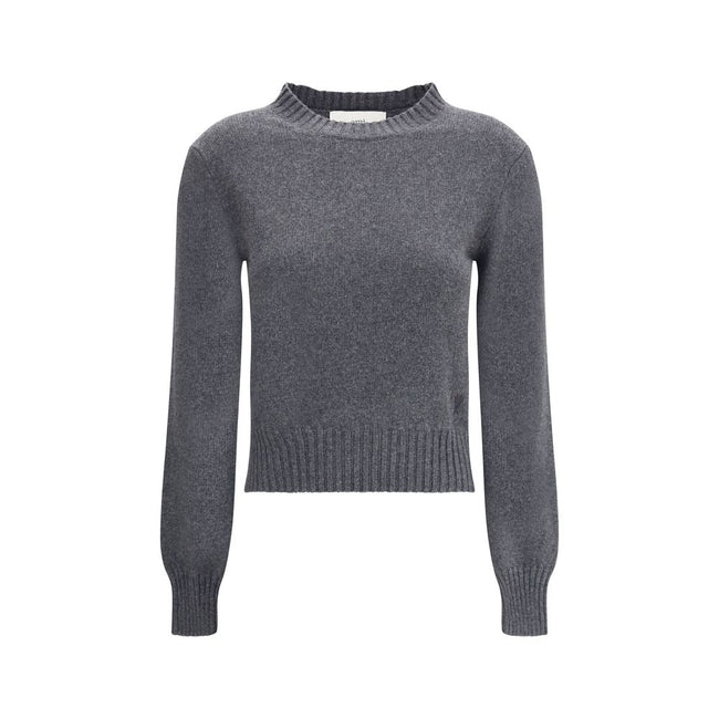 Ami Paris Gray Cashmere Cashmere Sweater - HOLLIN STUDIO