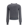 Ami Paris Gray Cashmere Cashmere Sweater - HOLLIN STUDIO