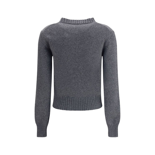 Ami Paris Gray Cashmere Cashmere Sweater - HOLLIN STUDIO