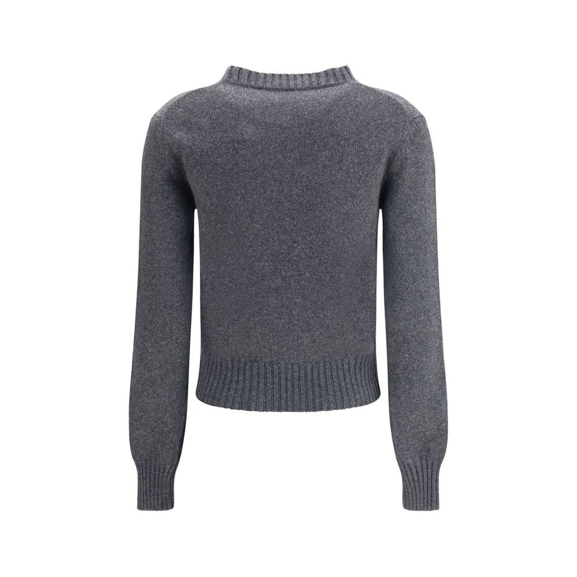 Ami Paris Gray Cashmere Cashmere Sweater - HOLLIN STUDIO