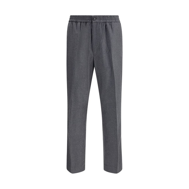 Ami Paris Gray Fleece Wool Casual Pants - HOLLIN STUDIO
