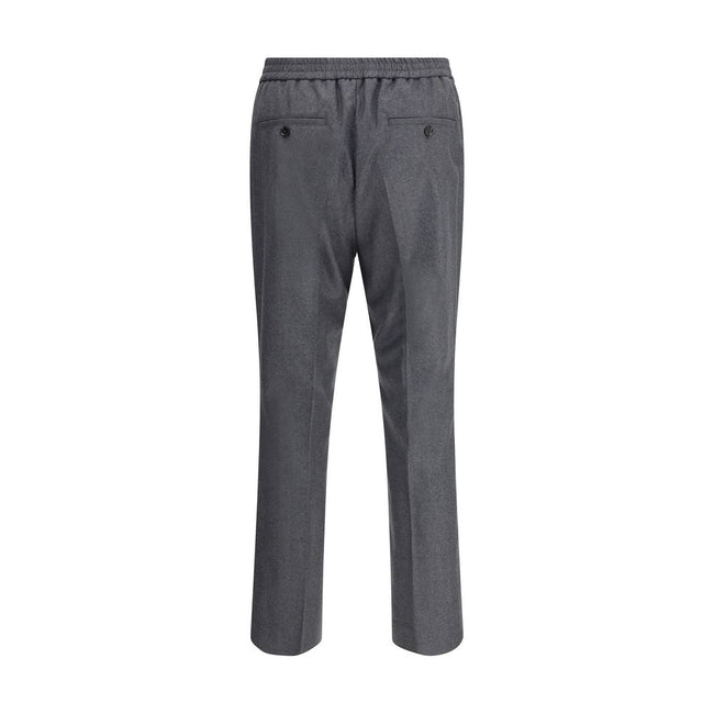 Ami Paris Gray Fleece Wool Casual Pants - HOLLIN STUDIO