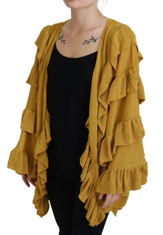 Aniye By Gold Long Sleeves Ruffled Women Cardigan Sweater - HOLLIN STUDIO
