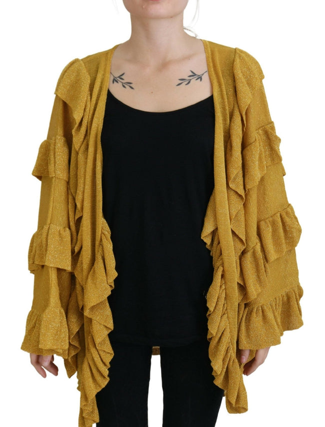 Aniye By Gold Long Sleeves Ruffled Women Cardigan Sweater - HOLLIN STUDIO