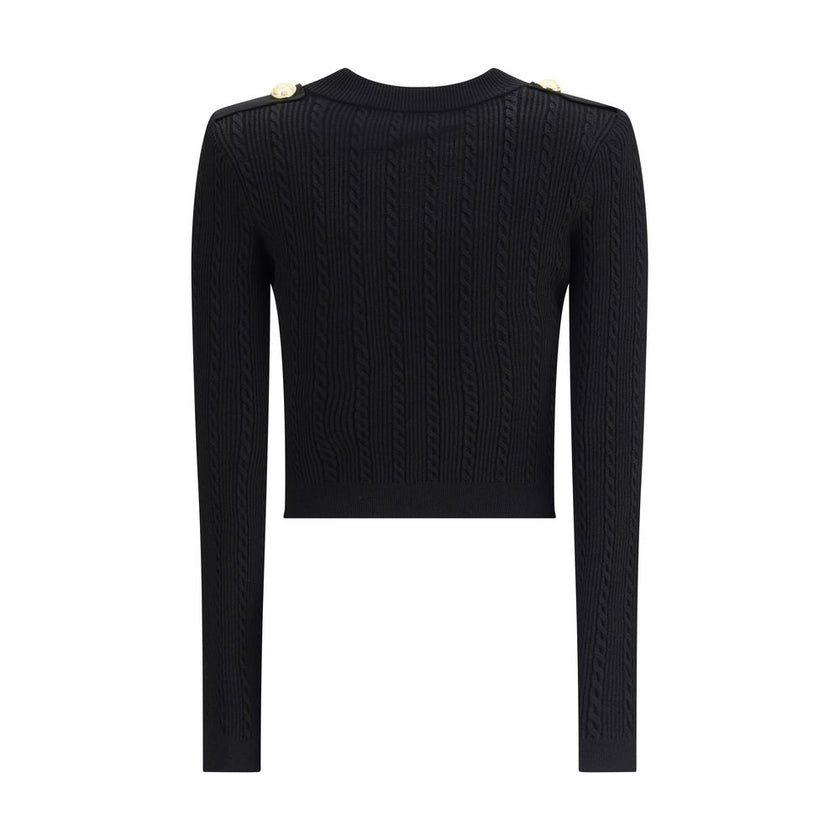 Balmain Black Viscose Cardigan - HOLLIN STUDIO
