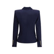 Balmain Blue Fleece Wool Blazer - HOLLIN STUDIO