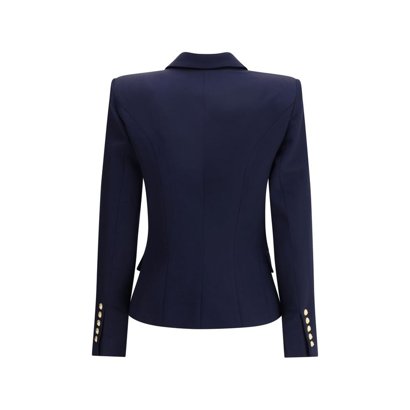 Balmain Blue Fleece Wool Blazer - HOLLIN STUDIO