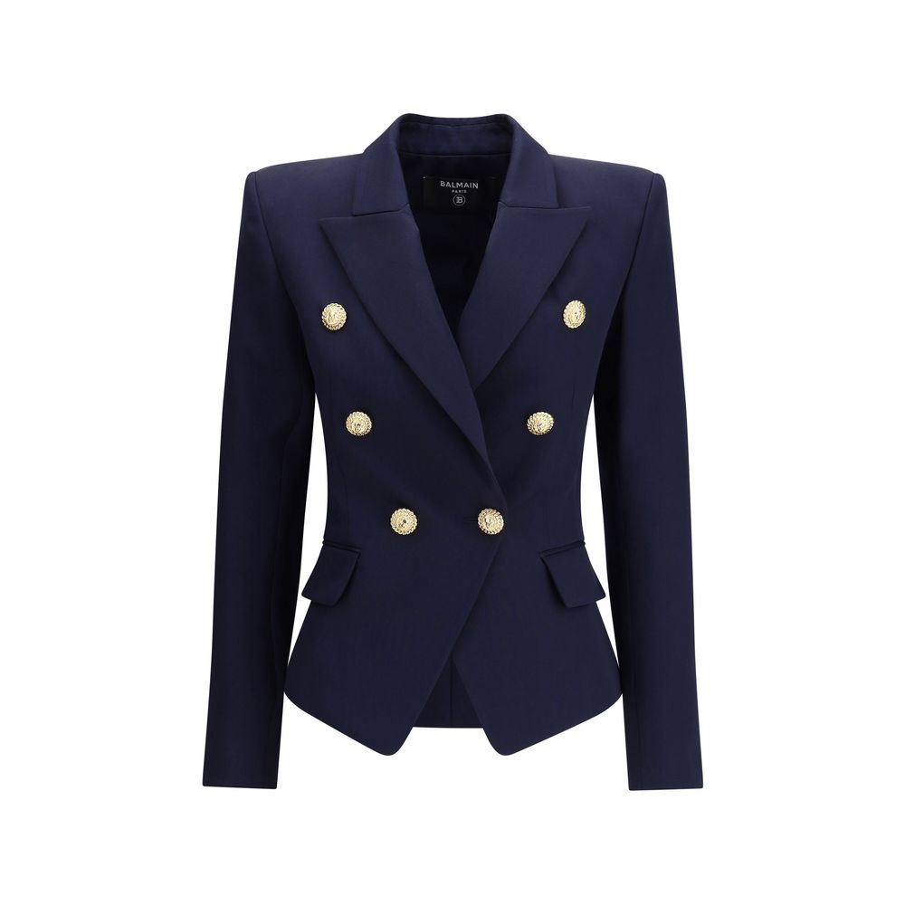 Balmain Blue Fleece Wool Blazer - HOLLIN STUDIO