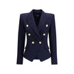Balmain Blue Fleece Wool Blazer - HOLLIN STUDIO
