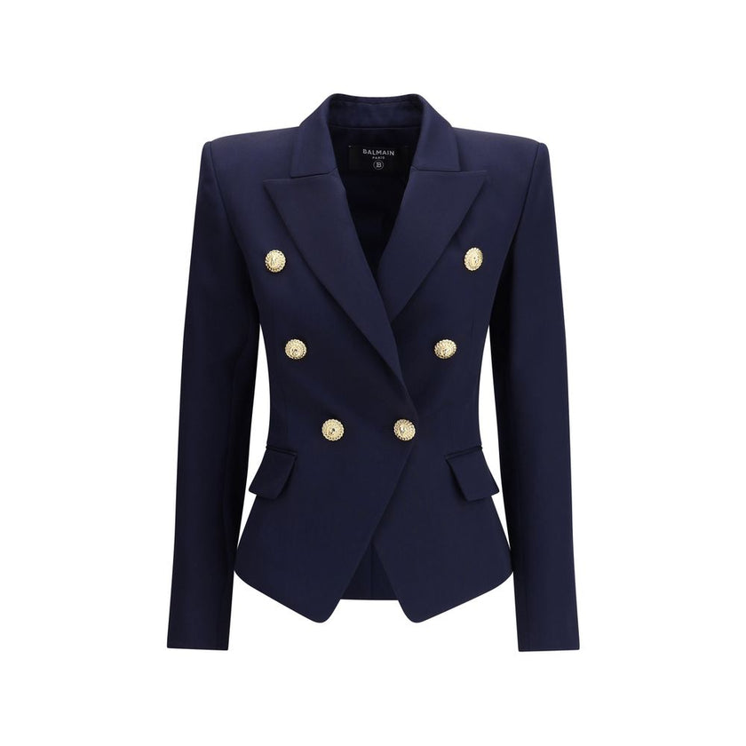 Balmain Blue Fleece Wool Blazer - HOLLIN STUDIO