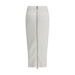 Balmain White Viscose Midi Skirt - HOLLIN STUDIO