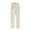 Brunello Cucinelli Cream Cotton Casual Pants - HOLLIN STUDIO