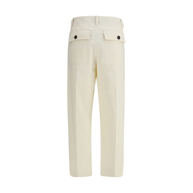 Brunello Cucinelli Cream Cotton Casual Pants - HOLLIN STUDIO