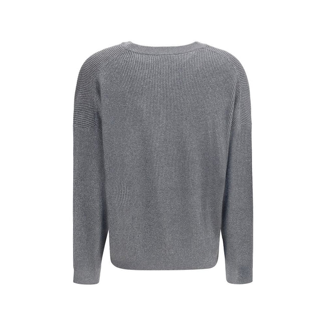Brunello Cucinelli Gray Cotton Sweatshirt - HOLLIN STUDIO