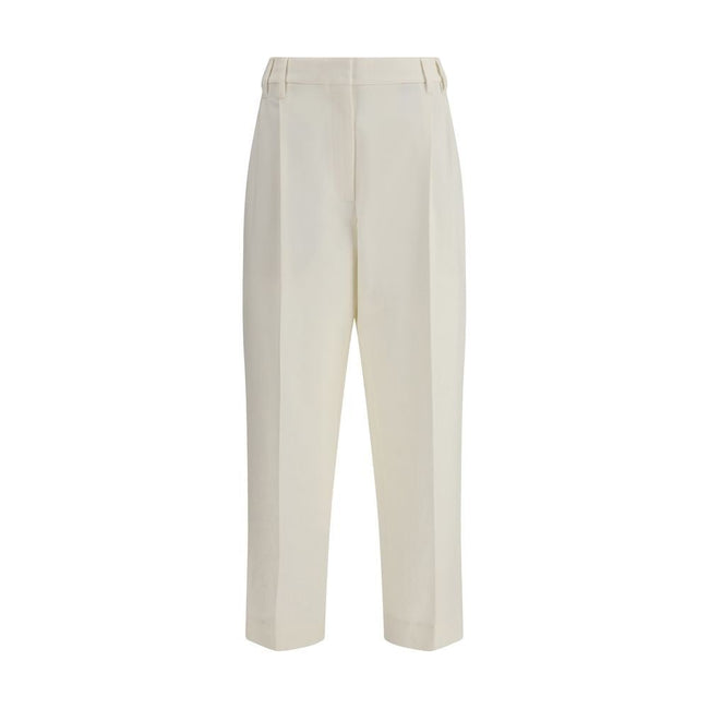 Brunello Cucinelli White Cotton Chino Pants - HOLLIN STUDIO
