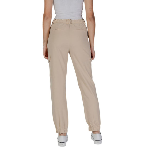B.Young Beige Polyester Cargo Pants - HOLLIN STUDIO