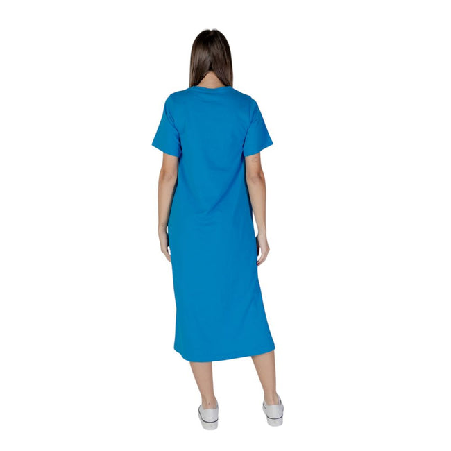 B.Young Blue Cotton Midi Dress - HOLLIN STUDIO