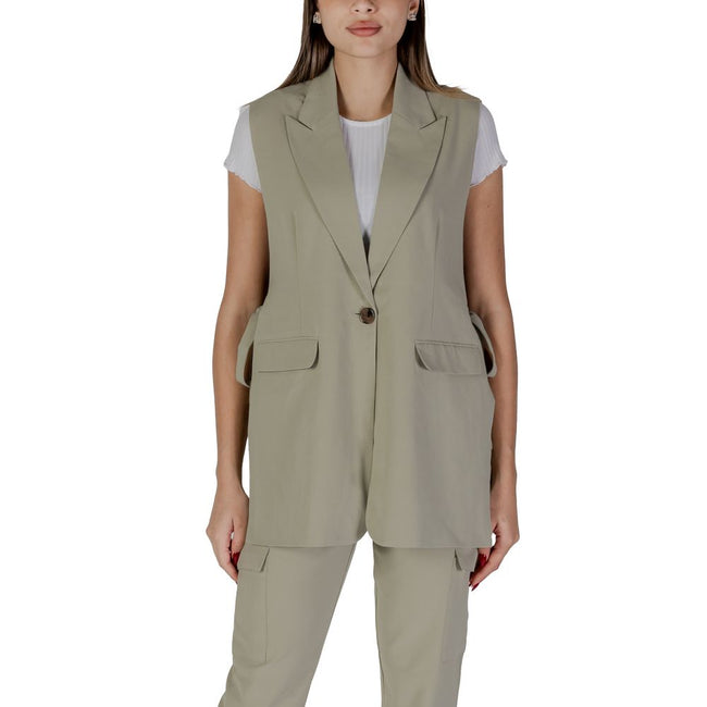 B.Young Green Polyester Waistcoat - HOLLIN STUDIO
