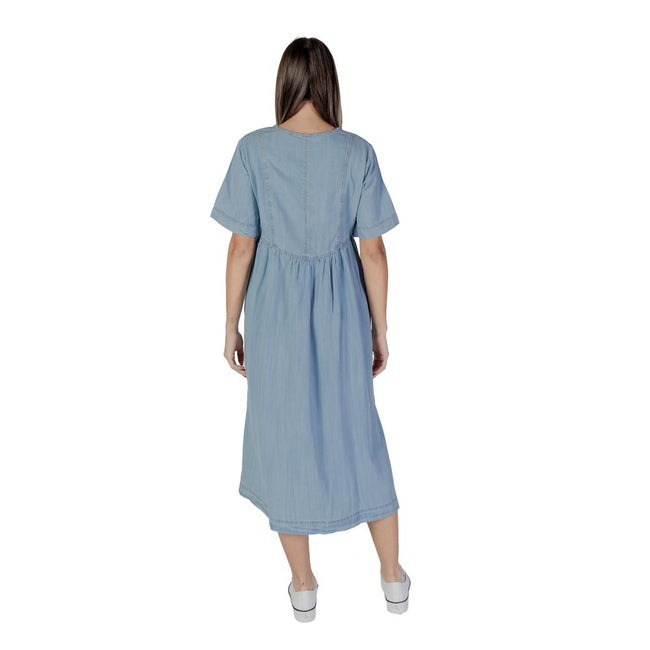 B.Young Light Blue Cotton Long Dress - HOLLIN STUDIO