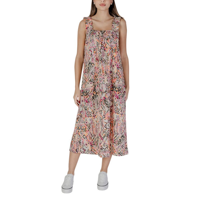 B.Young Multicolor Cotton Long Dress - HOLLIN STUDIO