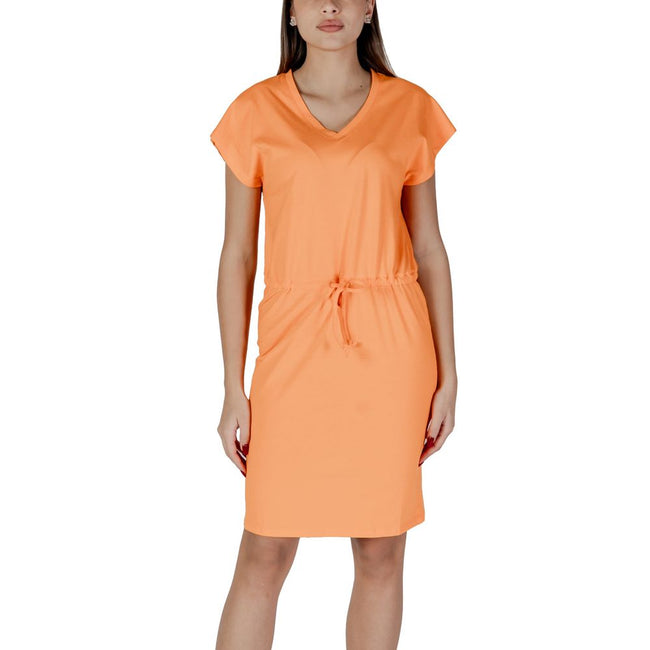B.Young Orange Cotton Midi Dress - HOLLIN STUDIO