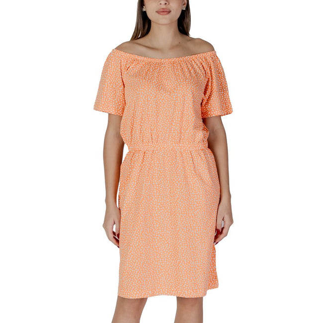 B.Young Orange Cotton Short Dress - HOLLIN STUDIO