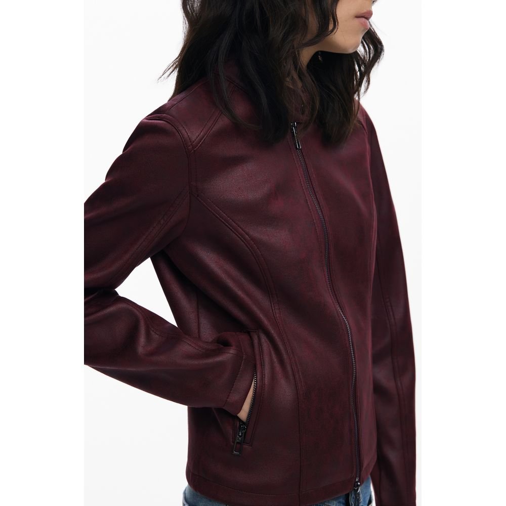 Desigual Red Polyester Women Jacket - HOLLIN STUDIO