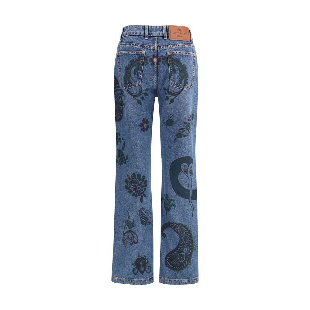 Etro Blue Cotton Flared Jeans - HOLLIN STUDIO