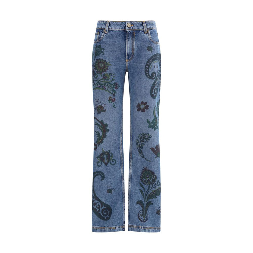 Etro Blue Cotton Flared Jeans - HOLLIN STUDIO