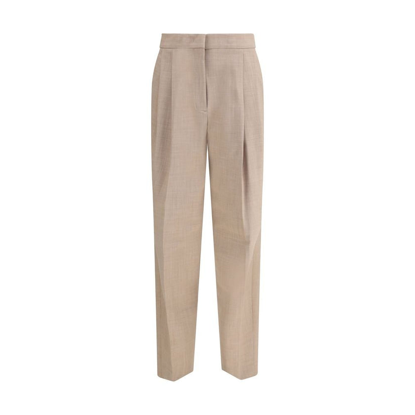 Fabiana Filippi Beige Fleece Wool Dress Pants - HOLLIN STUDIO