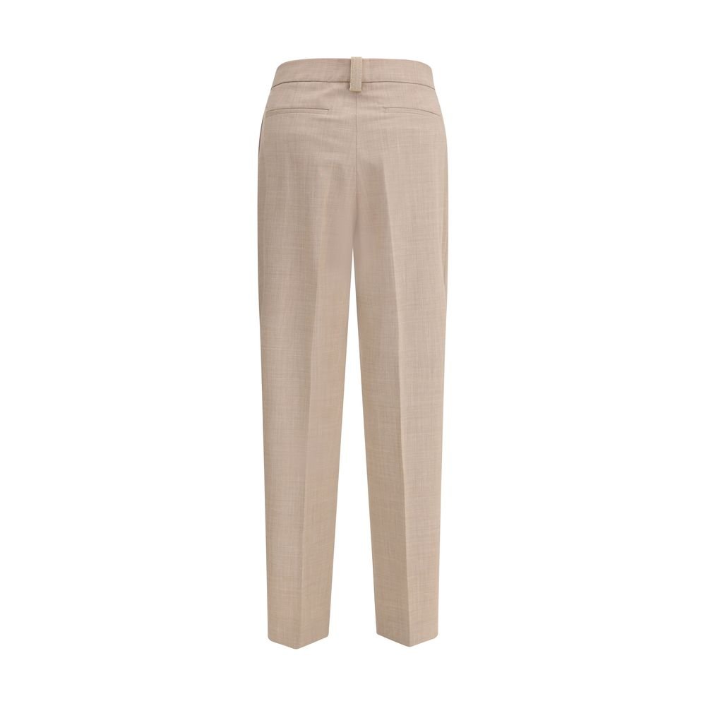 Fabiana Filippi Beige Fleece Wool Dress Pants - HOLLIN STUDIO