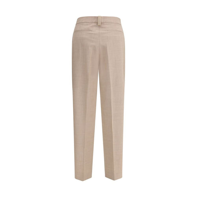 Fabiana Filippi Beige Fleece Wool Dress Pants - HOLLIN STUDIO