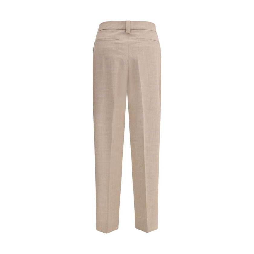 Fabiana Filippi Beige Fleece Wool Dress Pants - HOLLIN STUDIO