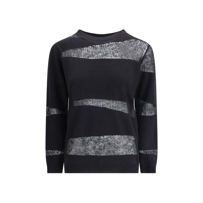 Fabiana Filippi Black Fleece Wool Cashmere Sweater - HOLLIN STUDIO