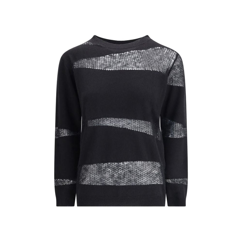 Fabiana Filippi Black Fleece Wool Cashmere Sweater - HOLLIN STUDIO
