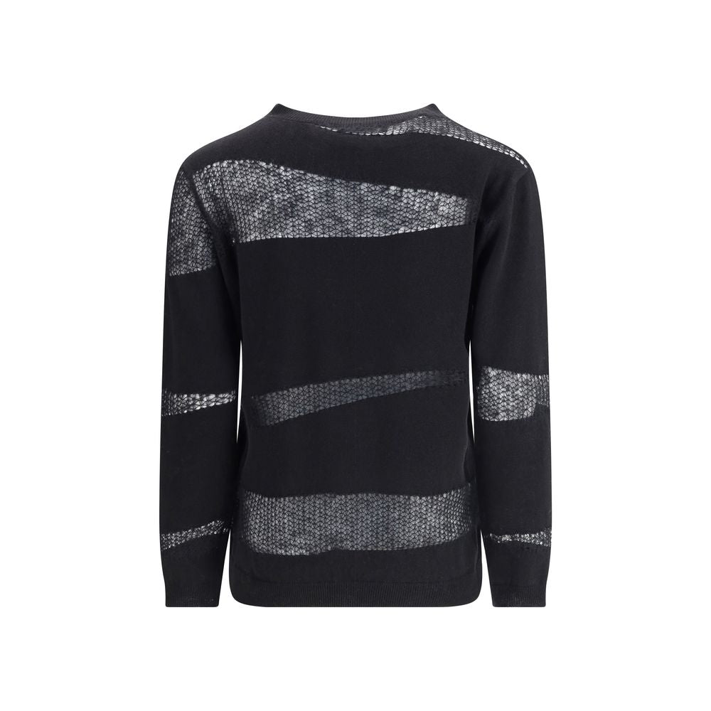 Fabiana Filippi Black Fleece Wool Cashmere Sweater - HOLLIN STUDIO