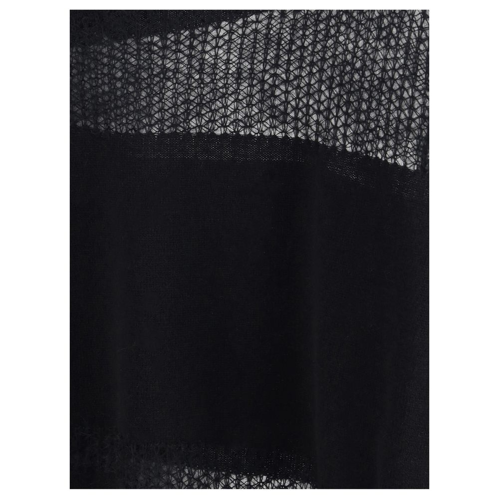 Fabiana Filippi Black Fleece Wool Cashmere Sweater - HOLLIN STUDIO