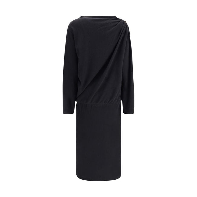 Fabiana Filippi Black Fleece Wool Casual Dress - HOLLIN STUDIO
