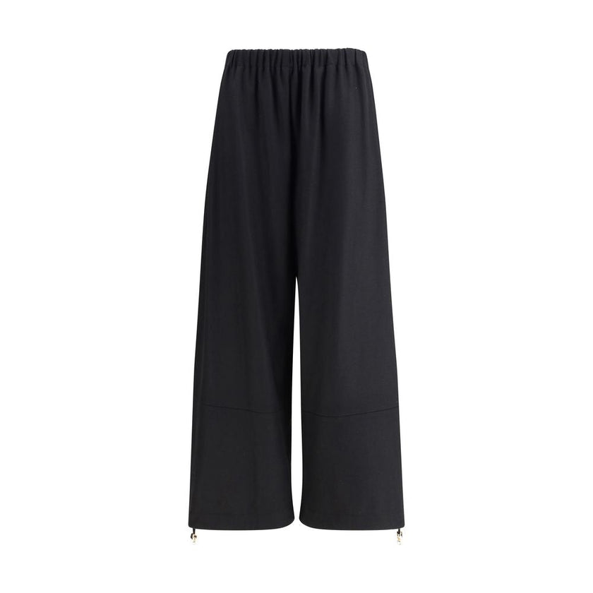 Fabiana Filippi Black Fleece Wool Casual Pants - HOLLIN STUDIO