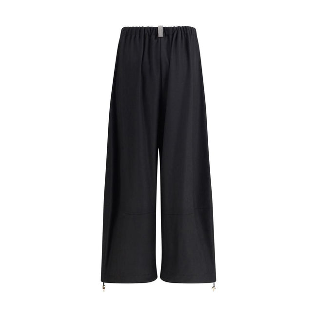 Fabiana Filippi Black Fleece Wool Casual Pants - HOLLIN STUDIO