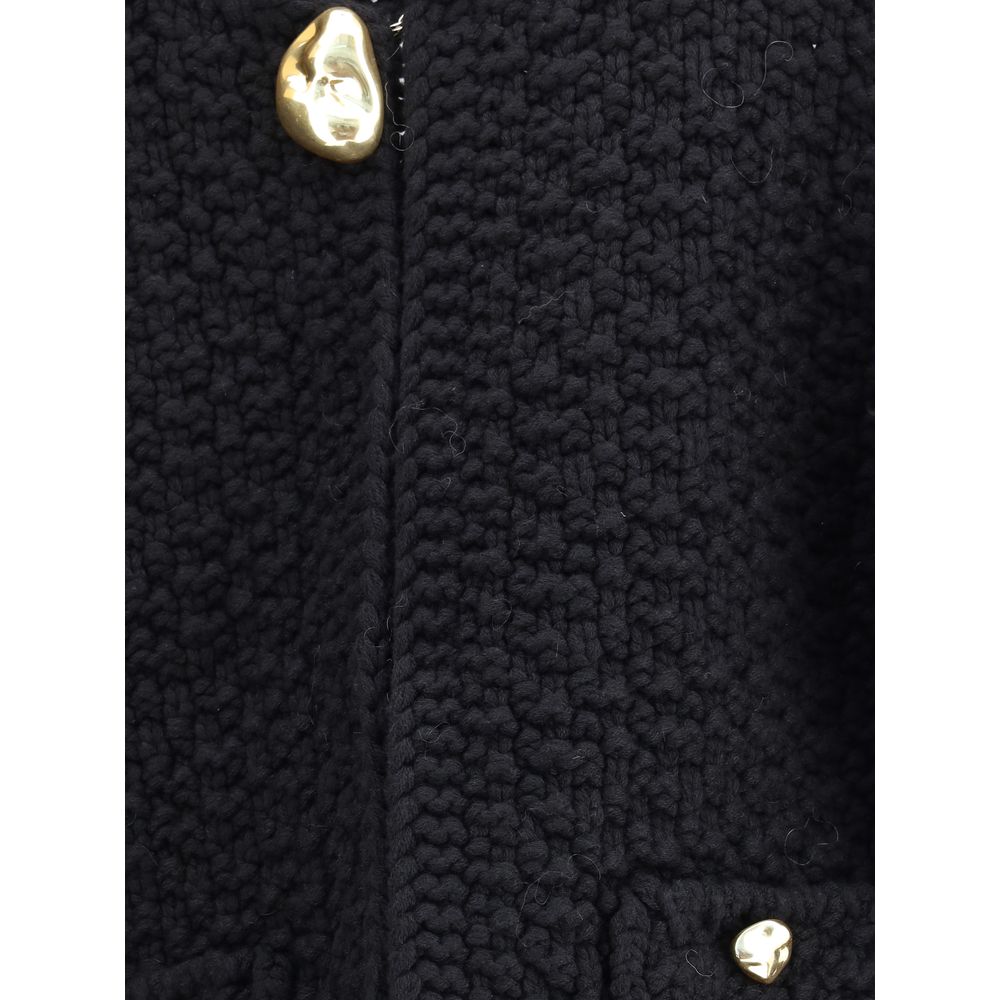 Fabiana Filippi Black Fleece Wool Coat - HOLLIN STUDIO