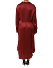 Fabiana Filippi Burgundy Acetate Viscose Satin Long Dress - HOLLIN STUDIO
