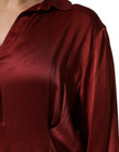 Fabiana Filippi Burgundy Acetate Viscose Satin Long Dress - HOLLIN STUDIO