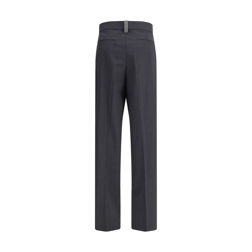 Fabiana Filippi Gray Fleece Wool Casual Pants - HOLLIN STUDIO