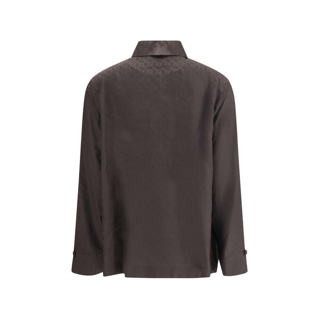 Fendi Brown Silk Dress Shirt - HOLLIN STUDIO